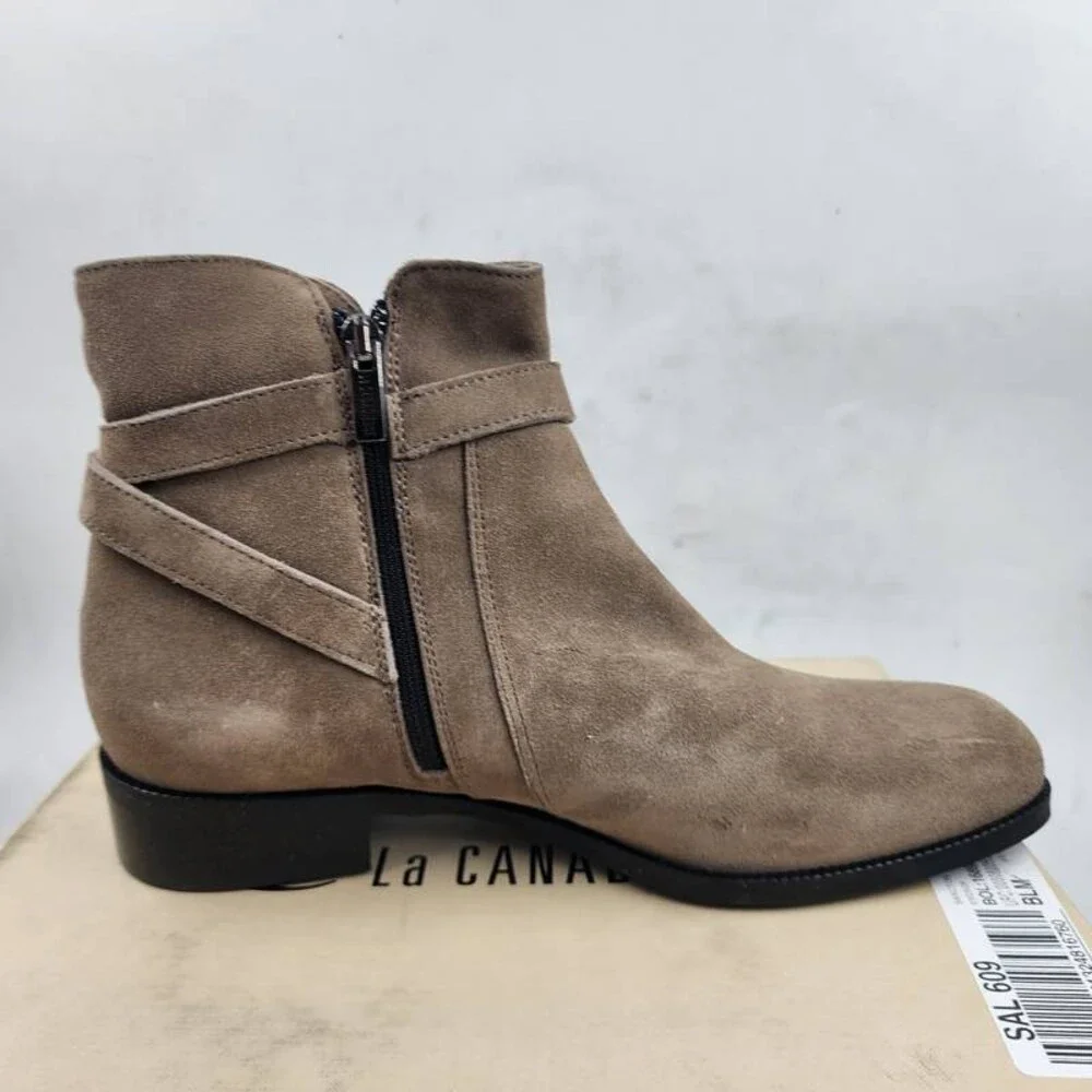La Canadienne Sancton Waterproof City Dry Boots Women's 10 Caribou Suede Leather